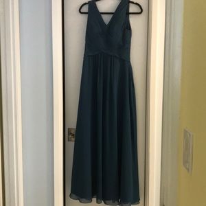Azazie ink blue bridesmaid dress